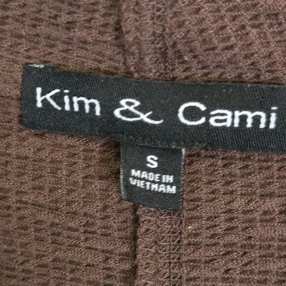 Kim & Cami Brown Textured Hoodie Size S - Picture 4 of 5